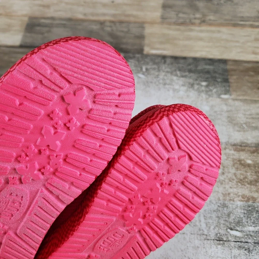 Hey Dude Wally Funk Warped Geo Boys Shoes Sz 13 Pink Lemonade Hot Pink Round Toe
